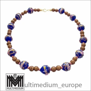   Collar de cristal de Murano azul cristal collar aventurina - Imagen 1 de 3