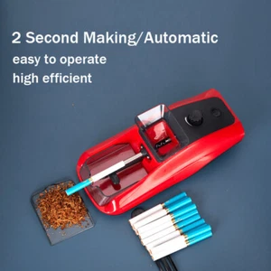 6.5/8MM Automatic Cigarette Machine Rolling Tobacco Electric Maker Roller Red - Bild 1 von 8