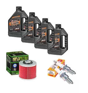 Yamaha V Star 1100 Oil Change Tune Up Kit 20W50 4 Quarts Spark Plugs Oil Filter - Picture 1 of 4