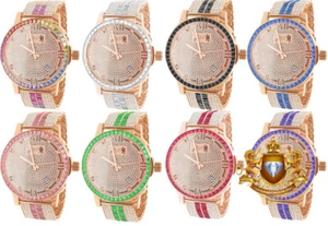 Reloj Baguette esfera romana cara oro rosa 18K simulado diamante con fecha 55 mm - Imagen 1 de 24
