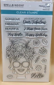 Spellbinders -FABULOUS FRIEND- STP-110 Juego de sellos transparentes, 17 piezas, TOTALMENTE NUEVO - Imagen 1 de 7