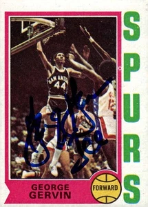 San Antonio Spurs George "Iceman" Gervin HOF Signed 1974 Topps Rookie Card CO... - Picture 1 of 14
