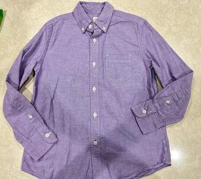 Camisa de vestir de manga larga con cuello de algodón púrpura mediana 10 para niños Foto 1 de 3