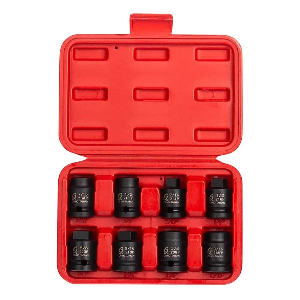 Pipe Plug Socket Set 1/2 in Drive 8pc SAE CrMo Impact Heavy Duty Sunex Tools - Image 1 of 4