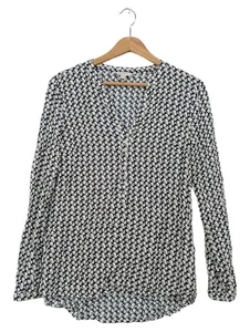 Esprit Camicetta Donna Nero Bianco Animalier Viscosa Manica Lunga (IT 40, EU 36) - Foto 1 di 1