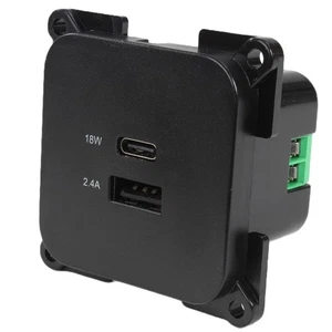 C-Line Presto Inprojal CBE USB-A und USB-C Steckdose 12 und24 Volt schwarz       - Picture 1 of 5