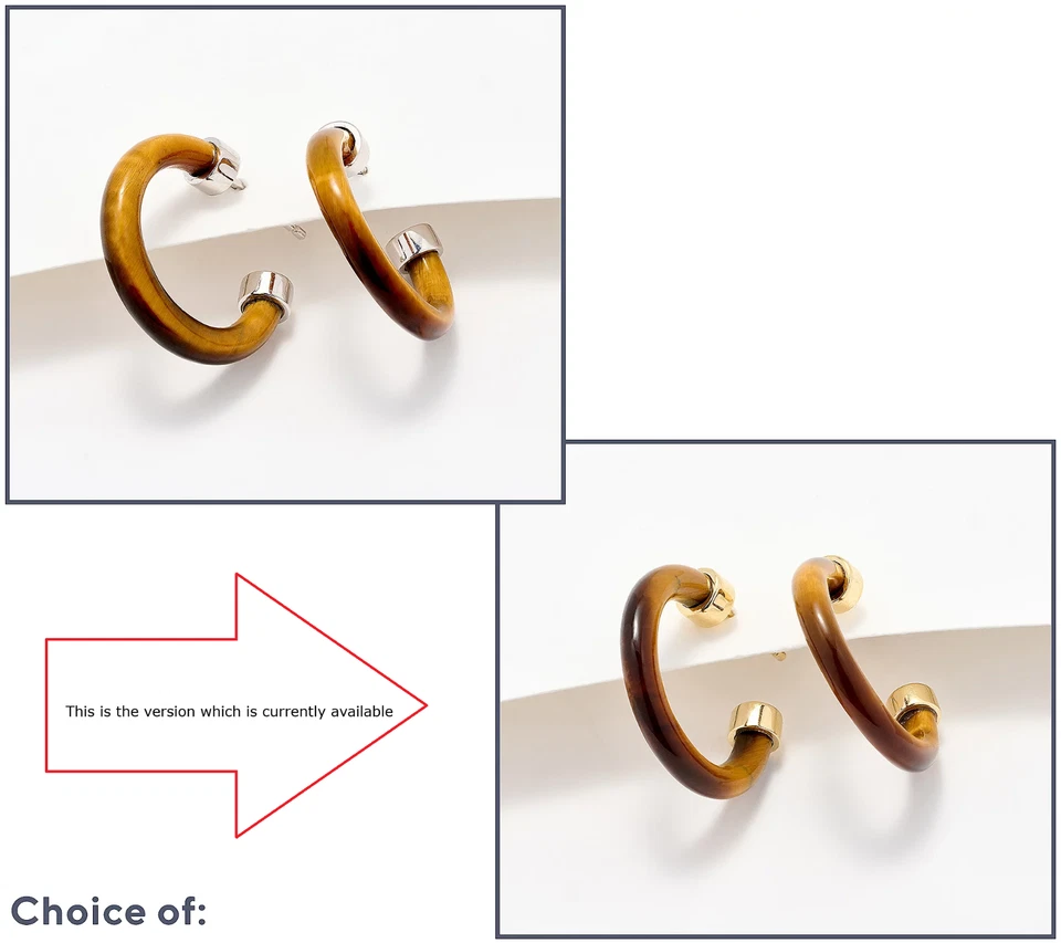 Affinity Gems Carved Opaque Tiger Eye Gemstone 3/4" Gold-Over SS Hoop Earrings - Image 1 of 1