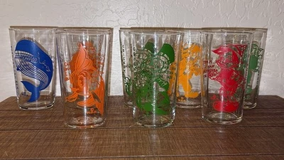 Juego de 8 vasos de vaso de colección PINOCHO Walt Disney Productions Foto 1 de 4