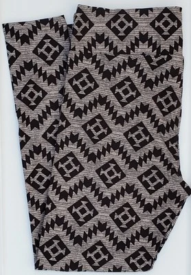 Leggings OS LuLaRoe Talla Única Negro Gris Suroeste Azteca Estampado Tribal Nuevos con Etiquetas X30 Foto 1 de 4