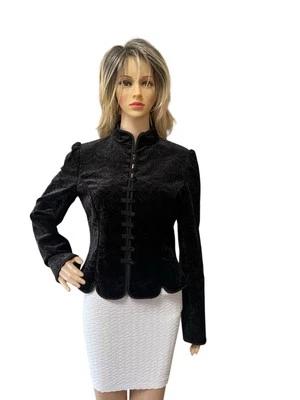 Chaqueta Blazer TAHARI Mujer Terciopelo Negro/Marrón M Foto 1 de 4