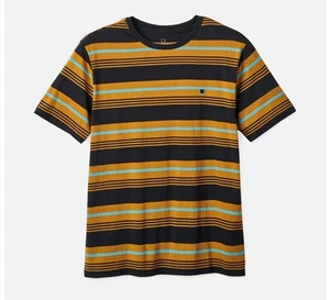 Brixton Hilt T Shirt Mens XL Standard Fit Stripes Striped Crew Neck Shield Tee - Picture 1 of 10