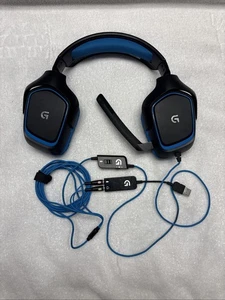 Logitech G430 Black/Blue Over the Ear Gaming Headset, w/built in mic, &USB jack - Photo 1/5