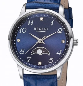 Regent Edelstahl Quartz Damenuhr mit Mondphase 5 ATM WR UVP* 118,00 EUR - Picture 1 of 3