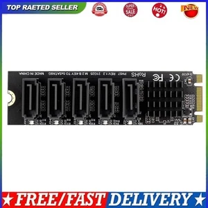 Carte d'extension M.2 NGFF B-Key Sata vers SATA3 6 Gbps support SSD et HDD 5 ports - Photo 1/11