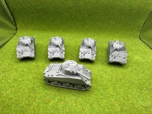 WW2 1/100 Scale Sherman Medium Tank Platoon 3D Printed Unpainted 5 Tanks - Picture 1 of 7