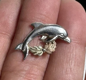 Black Hills Gold Sterlingsilber 10K Delfin Anhänger - Bild 1 von 6