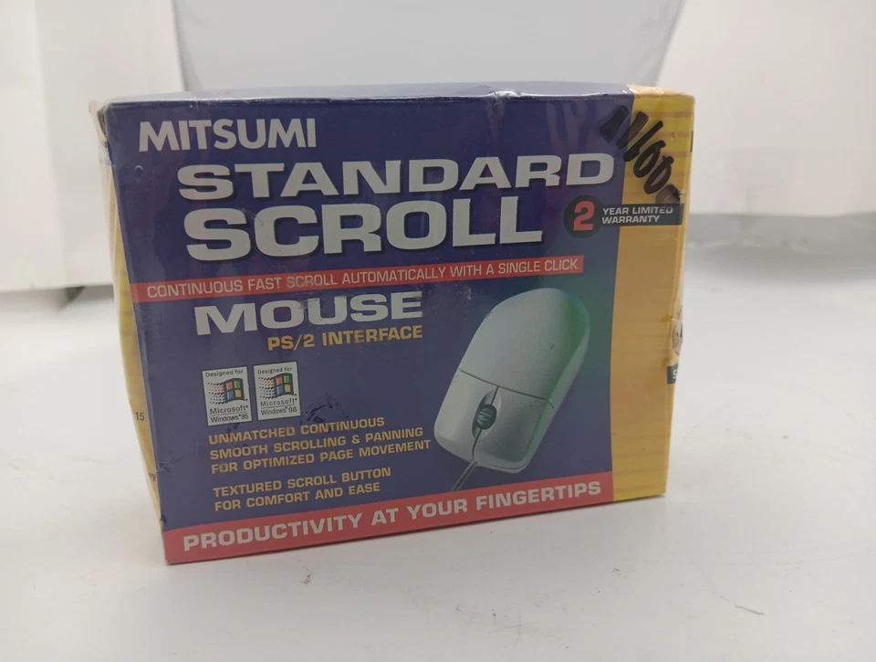 New Vintage Mitsumi Standard Scroll 3 Button serial Mouse  - Image 1 of 4