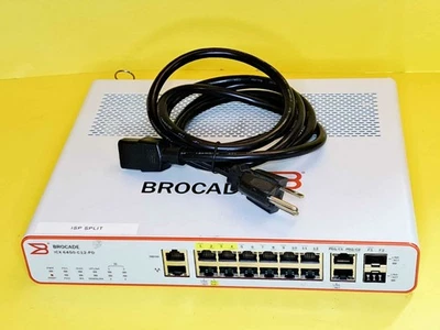 CONMUTADOR GIGABIT COMPACTO ADMINISTRADO BROCADE ICX 6450-C12-PD CAPA 3 12 PUERTOS LAN RJ45 Foto 1 de 4