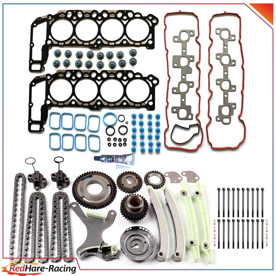 Juego de pernos de junta de culata de 4,7 L para Dodge Dakota Chrysler Aspen 2007 kit de cadena de distribución Foto 1 de 1