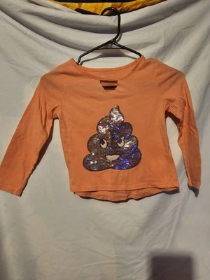 Girls Pink Long Sleeze Shirt Poop Emoji Arizona Jeans Co - Image 1 of 3