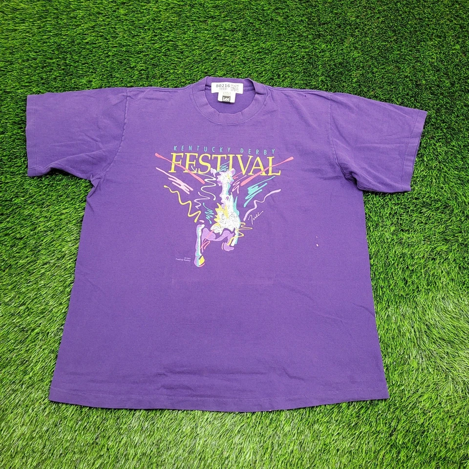 Vintage 1991 Kentucky-Derby Festival Shirt XL 24x28 USA - Изображение 1 из 4