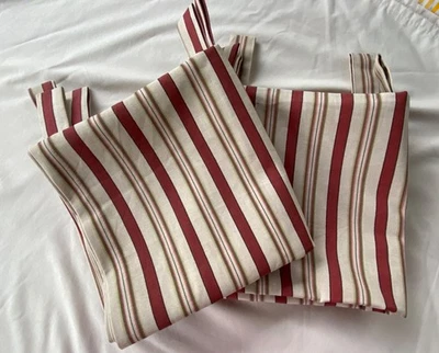 ВИНТАЖНЫЙ НОВЫЙ БЕЗ ЯРЛЫКОВ (2) WAVERLY GENERAL STORE КРАСНЫЙ МАЛИНОВЫЙ КРЕМОВАЯ ПОЛОСА ВКЛАДКА ВЕРХНИЕ ПАНЕЛИ 42 X 82 - Изображение 1 из 4