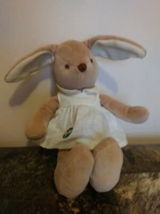 my natural 100% cotton plush tan girl bunny rabbit w/dress 9" organic eco friend - Picture 1 of 7