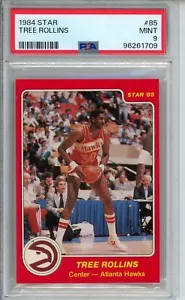 1984 STAR #85 TREE ROLLINS PSA 9 MINT CORNERS CENTERED ATLANTA HAWKS LOW POP! - Picture 1 of 2
