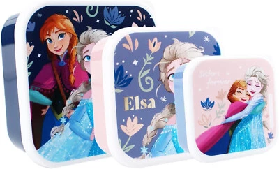 Set Di 3 Piccole Scatole Per Pranzo Disney Frozen Per Snack - Immagine 1 di 2