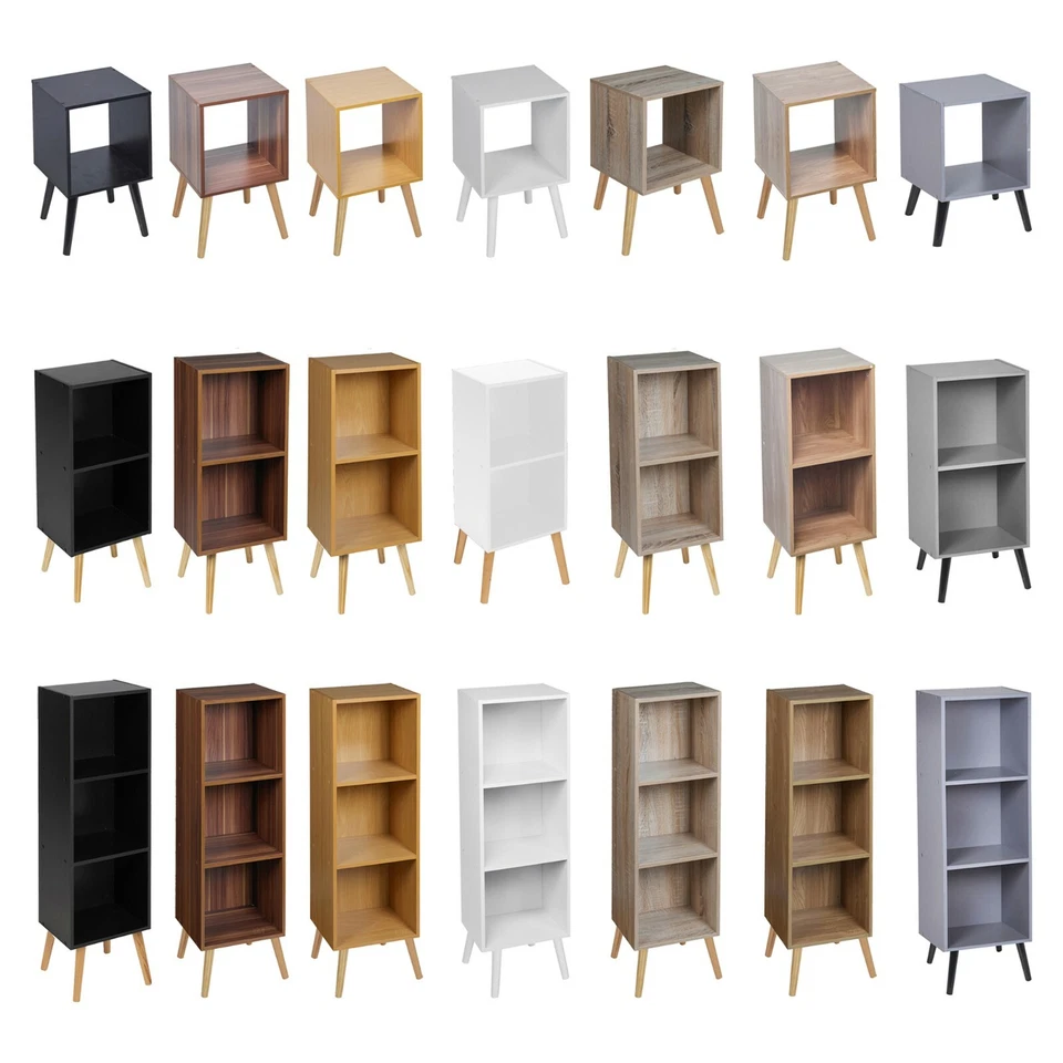 Wooden Storage Cube Bookcase Scandinavian Style Legs Living Room Bedroom Unit - Image 1 of 1
