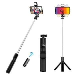 Bluetooth Wireless Selfie Stick Mini Tripod Extendable Monopod Remote Shutter - Picture 1 of 12