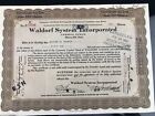 1919 Stock Certificate - 'Waldorf System, Incorporated'