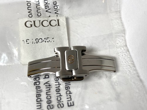 Chiusura bracciale Gucci 12mm nuova originale. 3246 12 09. Acciaio inossidabile logo oro