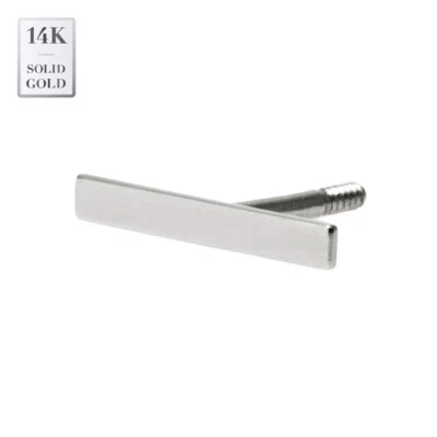 Barra de barra minimalista de oro macizo 14K REAL perno perforador tragus hélice 18G Foto 1 de 4