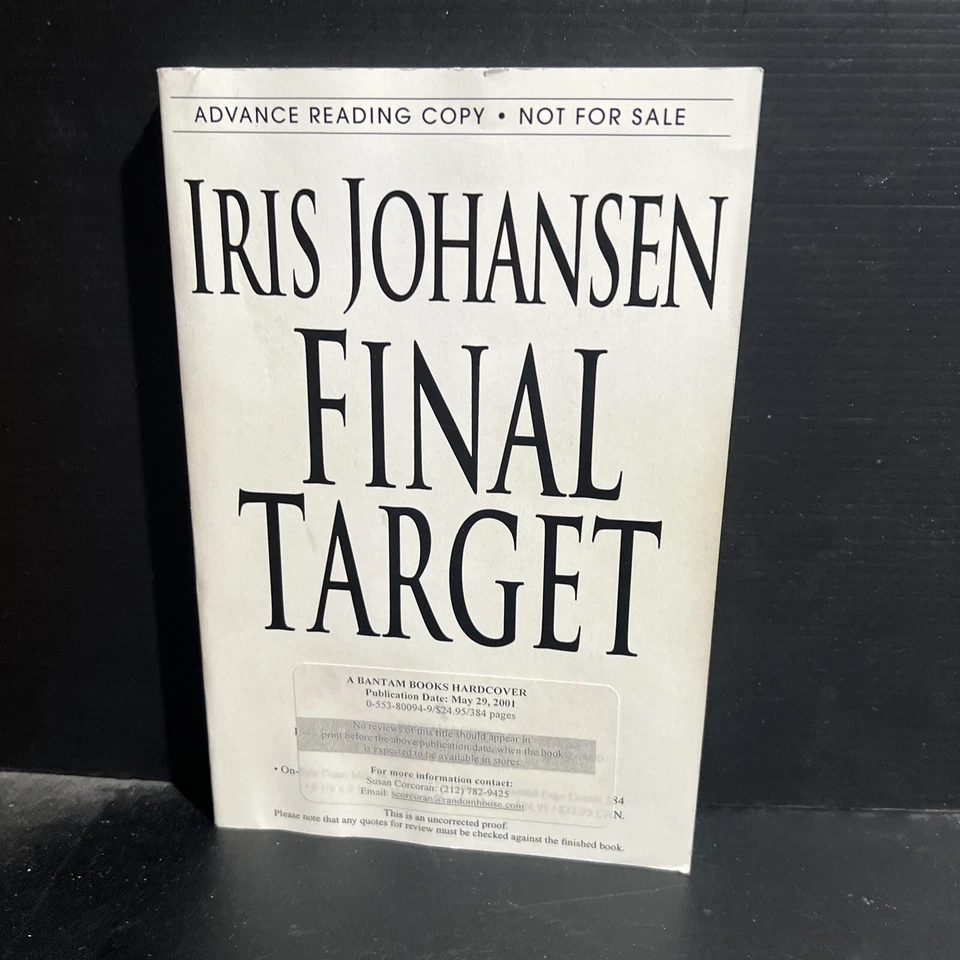 Advance Reading Copy Uncorrected Proof Final Target Iris Johansen Trade PB 2001 Foto 1 de 4