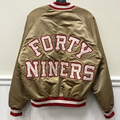 Vintage 80s Chalk Line NFL San Francisco Forty Niners 49ers Satin Jacket Size M - Image 1 of 4
