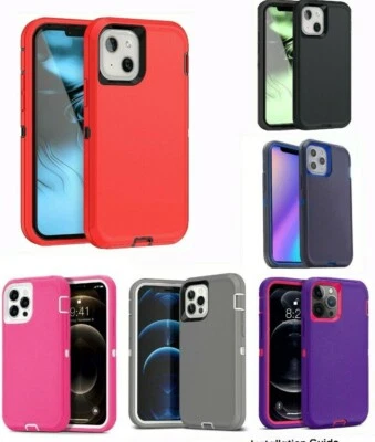 Lot 6-Pack Protective Defender Case for Apple iPhone 12 13 Pro Max XR Wholesale - Image 1 of 4