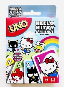 HELLO KITTY AND FRIENDS UNO CARD GAME - HARD TO FIND! Sanrio 2017 Mattel NEW - Picture 1 of 7