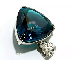 70+ Beautiful Ct Green Topaz Trillion German Silver Solitaire Loose Gemstone !!! - Picture 1 of 8