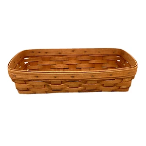 Cestino portapane Longaberger in legno firmato 14,5" x 8" - Foto 1 di 15