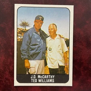 1986 Sports Design Products Set TED WILLIAMS J.D. MCCARTHY #1 RANGERS *MINT 1969 - Picture 1 of 2