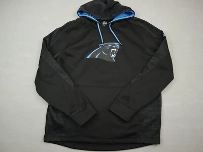 Carolina Panthers Hoodie Men Large Black Majestic ThermaBase Pullover Sweatshirt - Image 1 of 4