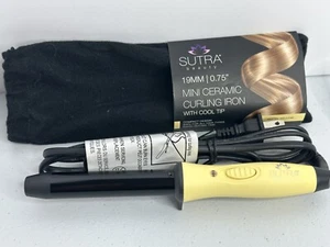 Sutra Beauty 19MM 0.75" Mini Ceramic Curling Iron With Cool Tip Pastel Yellow - Picture 1 of 3