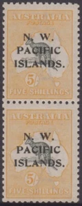 Stamps Kangaroo 5/- 3rd watermark NWPI overprint SG116 variety broken tail (V)p - Bild 1 von 2