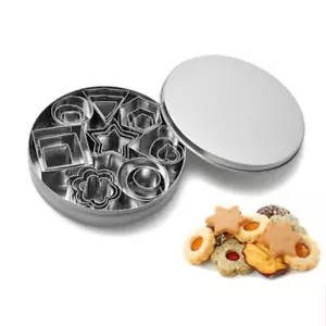 24X Stainless Steel Cookie Cutter Mold Star Heart Flower Round Biscuit Clay DIY - Picture 1 of 12