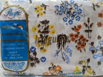 De Colección Nuevo de Lote Antiguo Pacific Miracale Floral COMPLETO Sábana Ajustable Artesanal Edredón Tela Multicolor Foto 1 de 4
