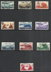 ERITREA SCOTT C7 - C16 USED SET (B) - 1936 AIRMAIL ISSUE CAT $90.15 - Bild 1 von 2