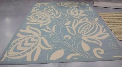 AQUA / CREAM 9' X 12' Stained Rug, Reduced Price 1172701087 CY6109-25-9 - Image 1 of 4