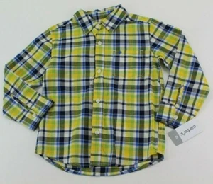 Camisa con botones amarilla Carter's para niños talla 4T nueva con etiquetas - Imagen 1 de 6