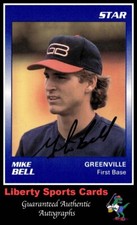 1989 Star Mike Bell #34 Authentic Autographed Card Greenville Braves